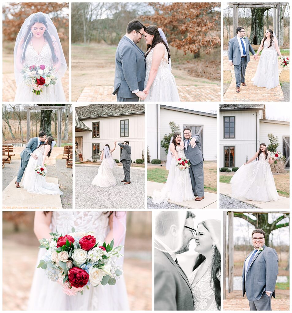 bride and groom winter wedding at bridlewood of madison