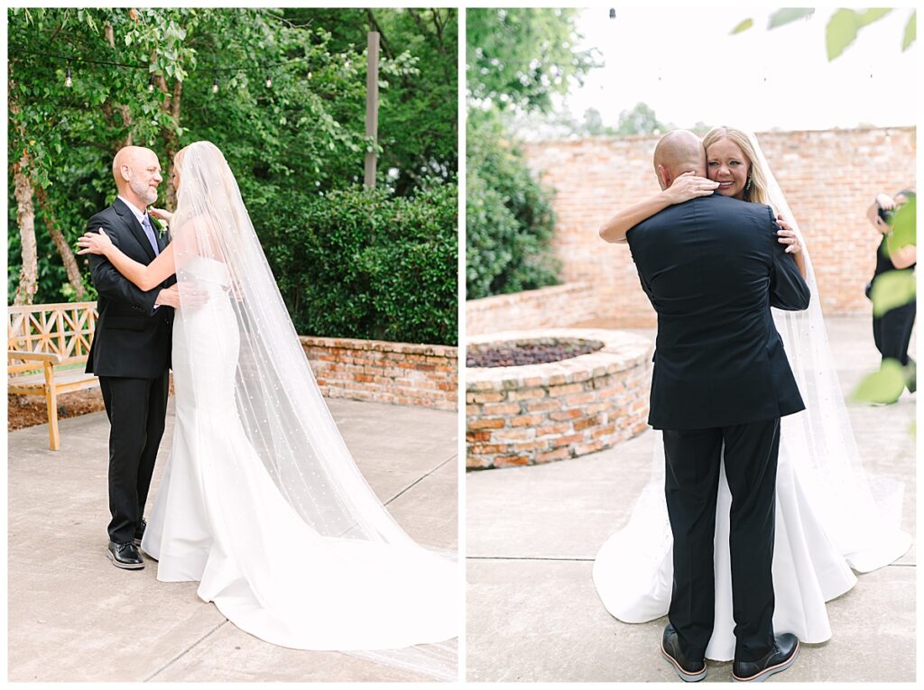 bride and her father during emotional first look