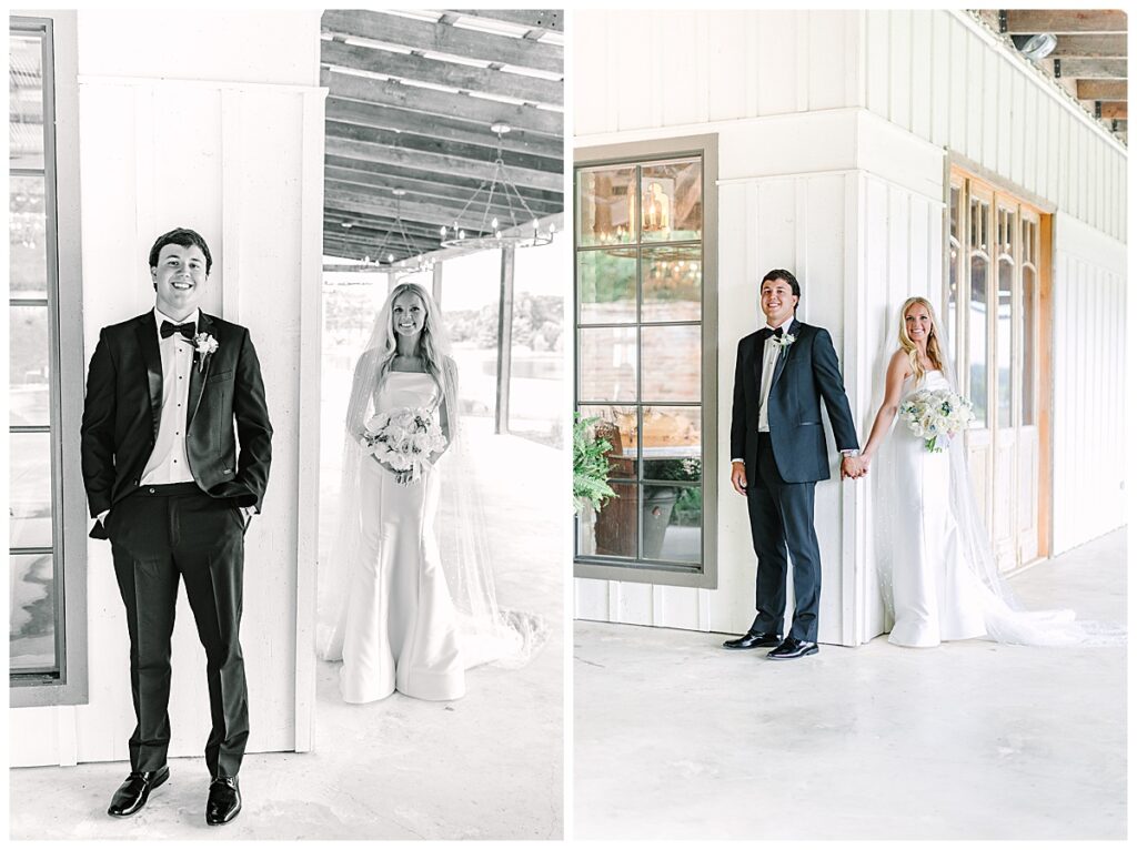 bride and groom during first touch instead of seeing one another before the wedding